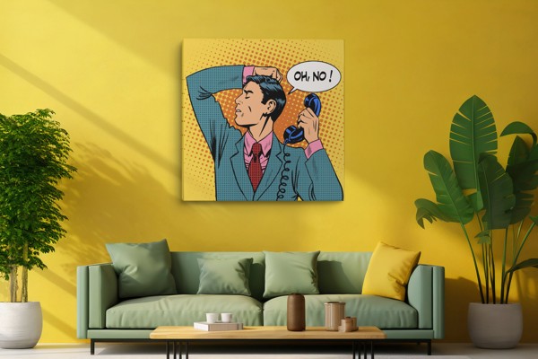 Pop Art OH, NO! Komiksu burbuļa auduma prints - uz sienas telpā
