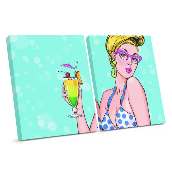 Pop Art Zomervibe Retro Cartoon Canvas Print