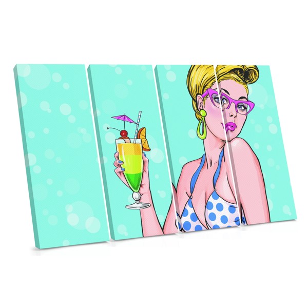 Pop Art Sommerkvilder Retro Tegnefilm Lærredstryk