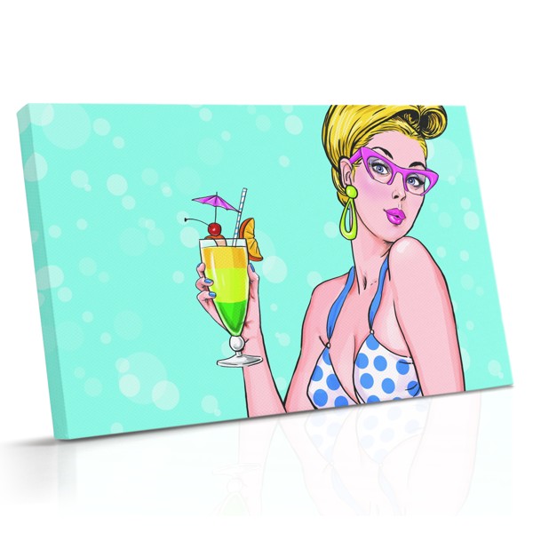 Lienzo Pop Art Vibraciones de Verano Retro Cartoon