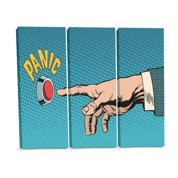 Tipărire pe pânză Pop Art Panic Button