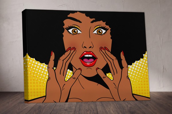 Pop Art trač crtić - tisak na platnu - na zidu u interijeru