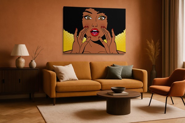 Pop Art trač crtić - tisak na platnu - na zidu u interijeru