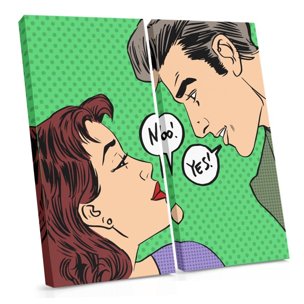 Pop Art Retro Glimlach Canvas Print