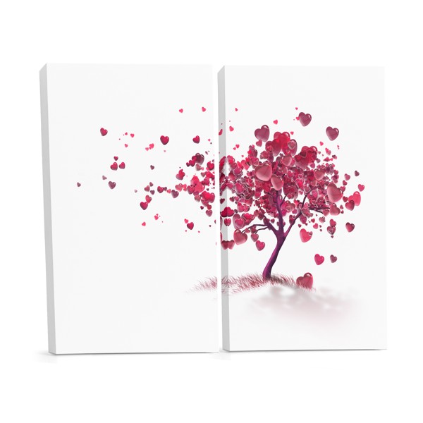 Toile Arbre d'Amour Feuillage en Forme de Cœur