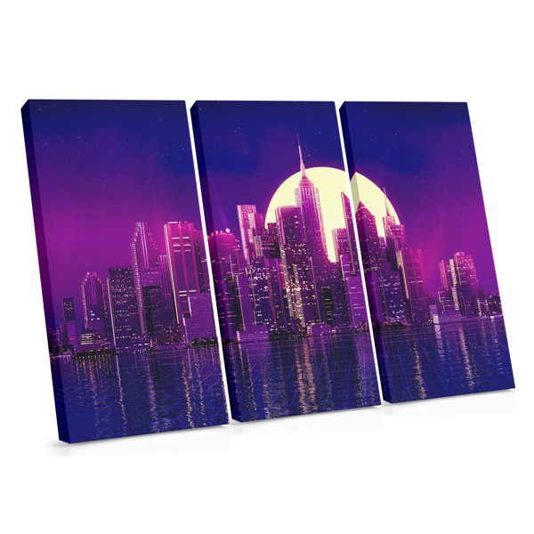 Obraz na płótnie Vaporwave City Skyline