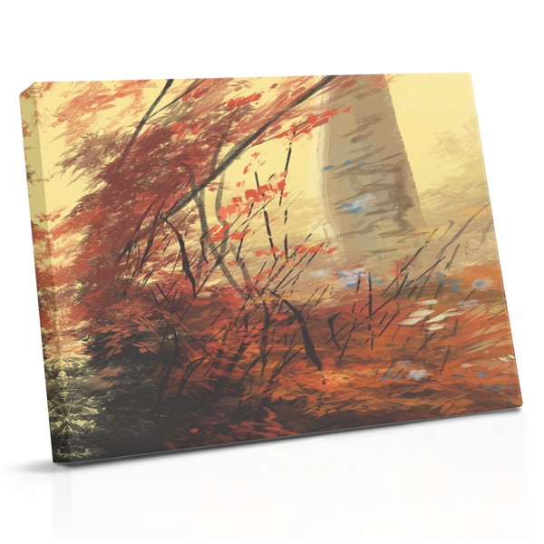 Impression sur Toile Cerf sur Sentier Forestier
