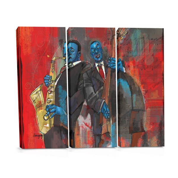 Tablou Canvas Abstract Jazz - Tonuri Calde și Energie Muzicală