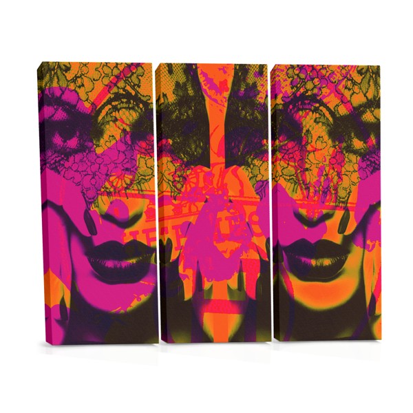 Impressão em Tela de Rosto Feminino Abstrato