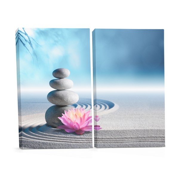 Impression sur Toile Pierres de Spa et Orchidée