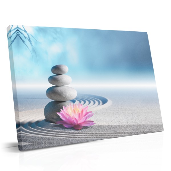 Spa Stones and Orchid Canvas Print