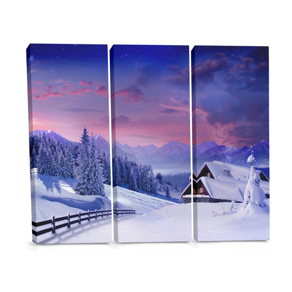 Tablou Canvas Pădure de Iarnă cu Peisaj Montan