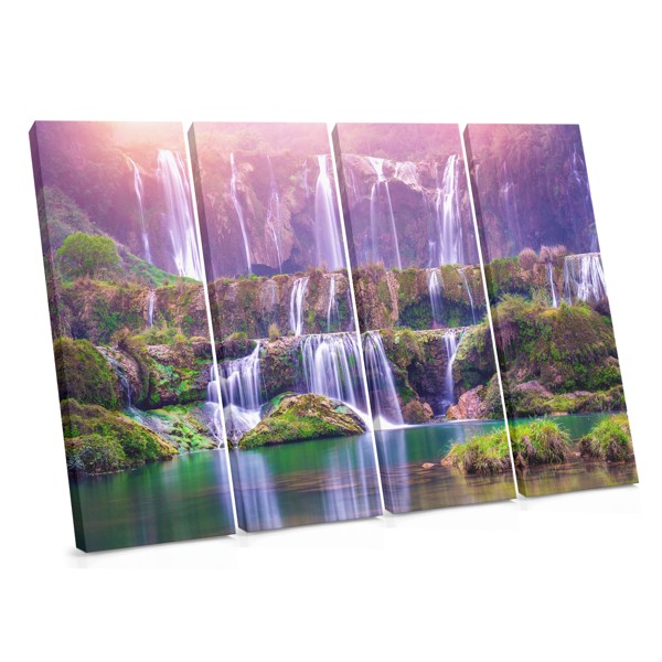 Tablou Canvas Cascadă Violet în Peisaj