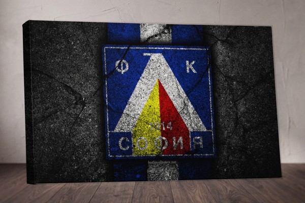 Levski Sofia stadiono drobinis spausdinys - mėlynas ir baltas tribūtas - ant sienos interjere