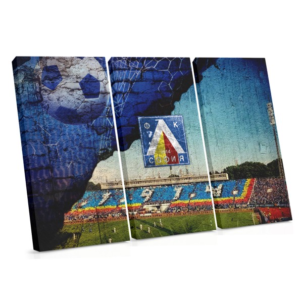 Stadion Levski Sofia - tisak na platnu, plavo-bijela navijačka umjetnost