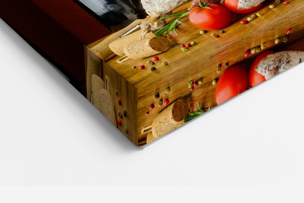 Wine and Cheese Still Life Canvas Print - on the wall in a room interior