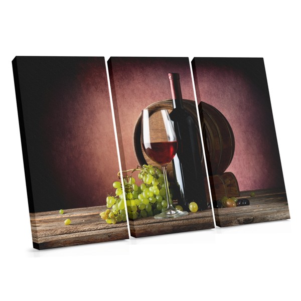 Lienzo Botella de Vino y Copa