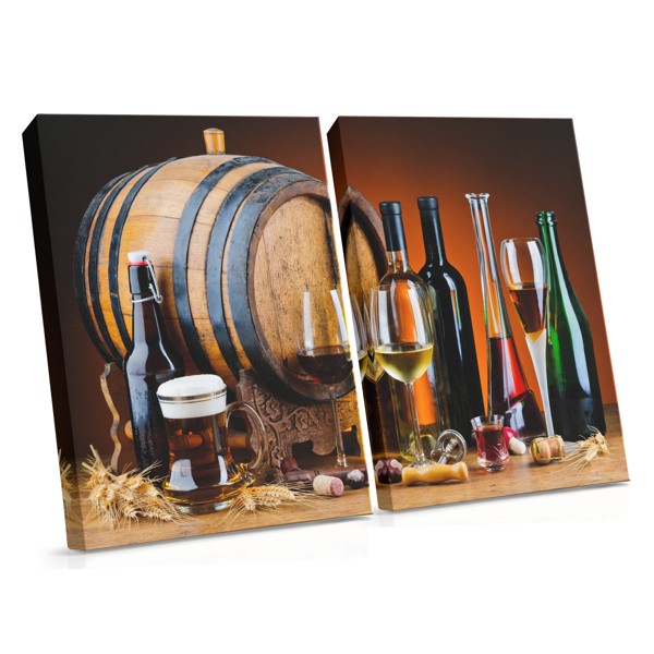 Vinflaska och glas canvas print