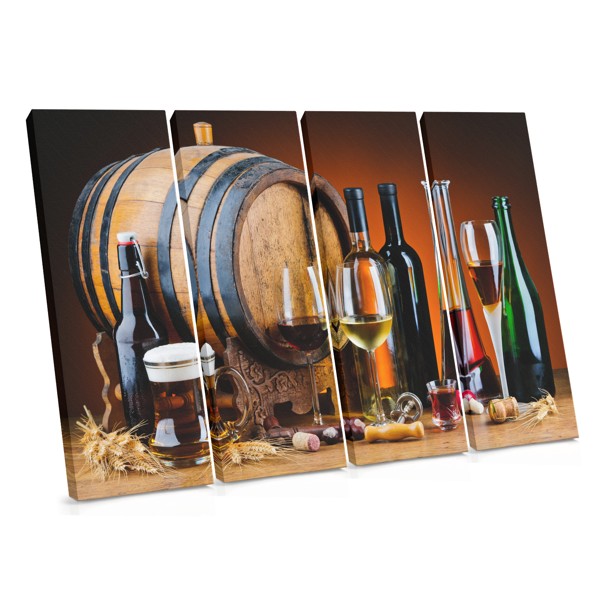 Wijnfles en Glas Canvas Print
