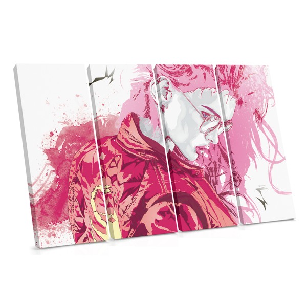 Lienzo Estudio de Figura Rojo y Rosa