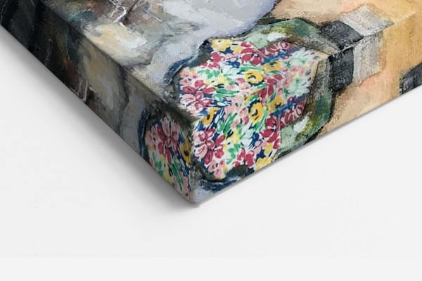 Vrouwenportret Hedendaagse Kunst Canvas Print - aan de muur in een interieur