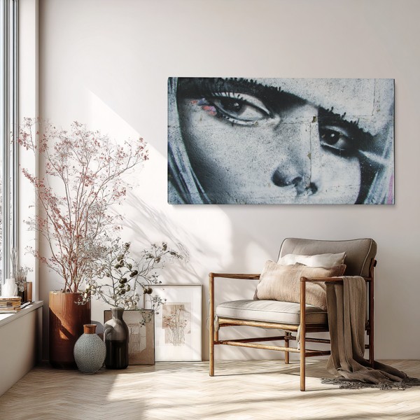 Sieviete profila grafikā mākslas kanvā prints - uz sienas telpā