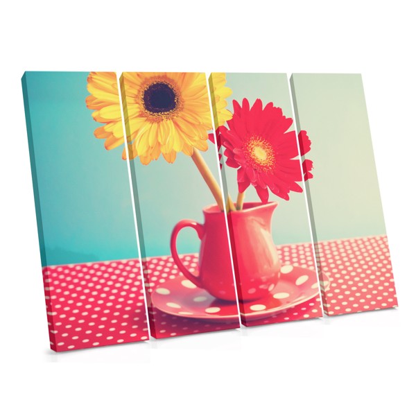 Witte Bloemen en Theeschotel Canvas Print
