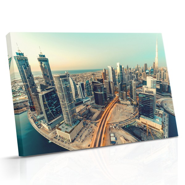 Panorama Dubaju o Zmierzchu - Obraz na Płótnie