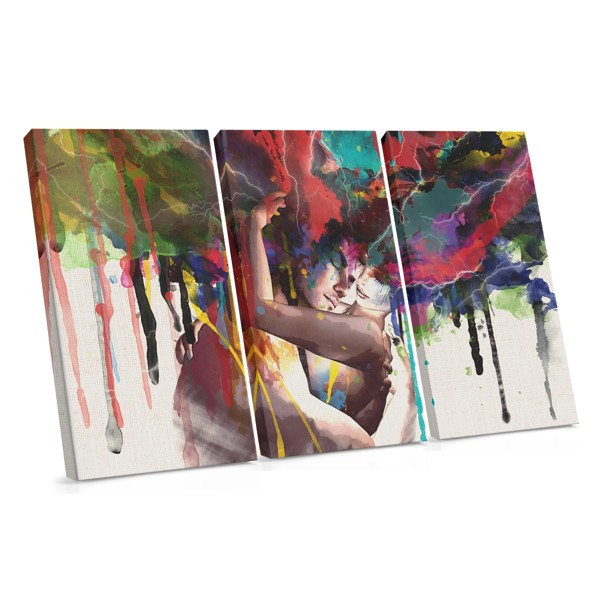 Figuras Abstractas en Abrazo Lienzo