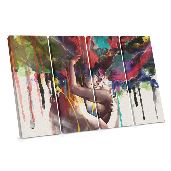 Figuras Abstractas en Abrazo Lienzo