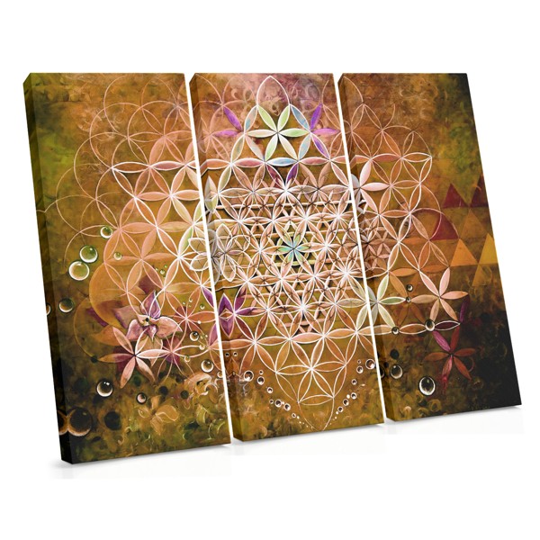 Lienzo Flor de la Vida Mandala Naranja