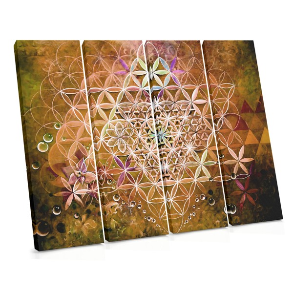 Lienzo Flor de la Vida Mandala Naranja
