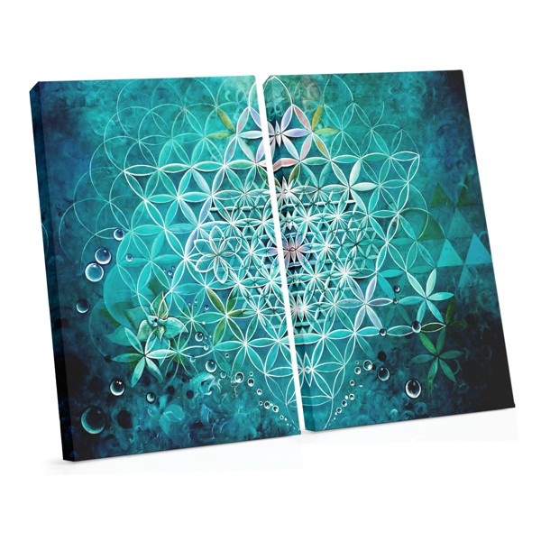 Lienzo Mandala Flor de la Vida Turquesa