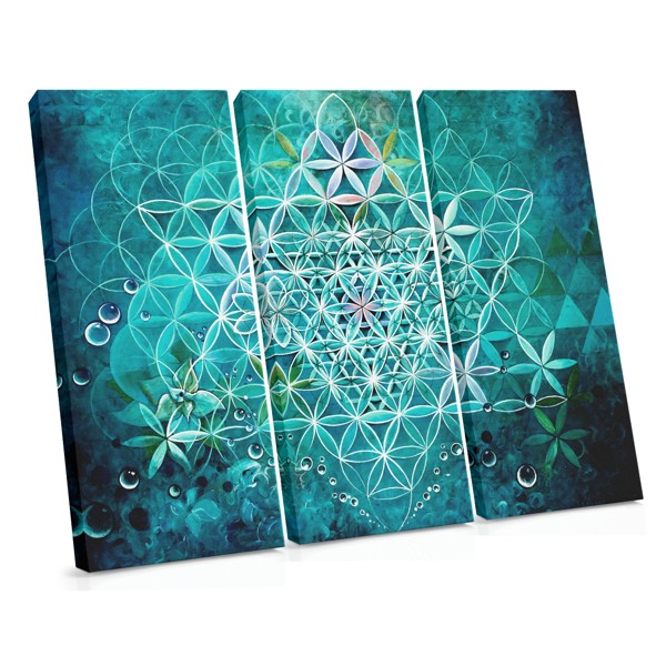 Lienzo Mandala Flor de la Vida Turquesa