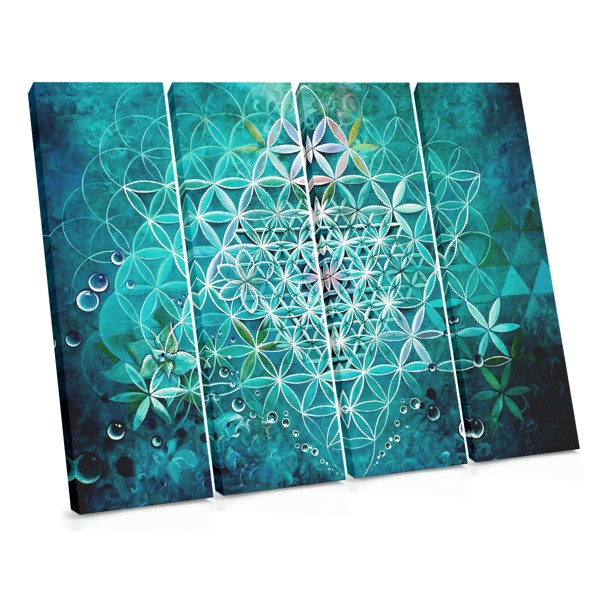 Lienzo Mandala Flor de la Vida Turquesa