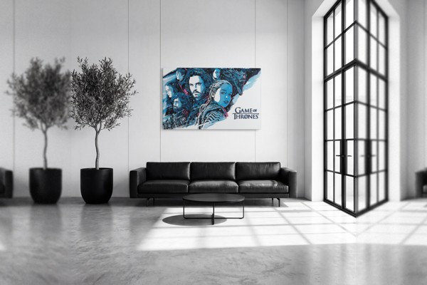 Lienzo Juego de Tronos Trono de Hierro - en la pared de un interior