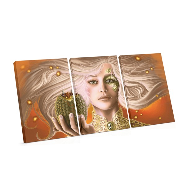 Silueta Draka Fantasy - Tlač na Plátne
