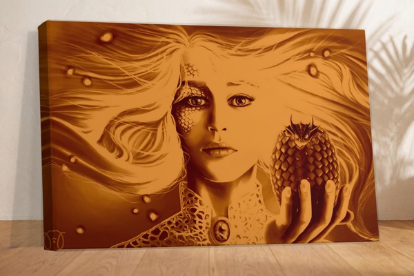 Game of Thrones Fantasy Szene Leinwanddruck - an der Wand in einem Raum