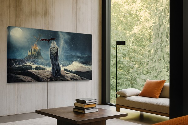 Impression sur Toile Trône de Dragon Fantastique - au mur dans un intérieur