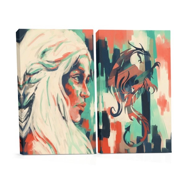 Stampa su Tela Silhouette Drago Game of Thrones