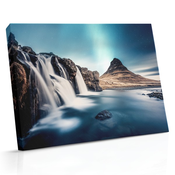 Vattenfall Berglandskap Canvas Print