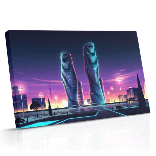 Futuristinių miesto bokštų canvas spausdinys