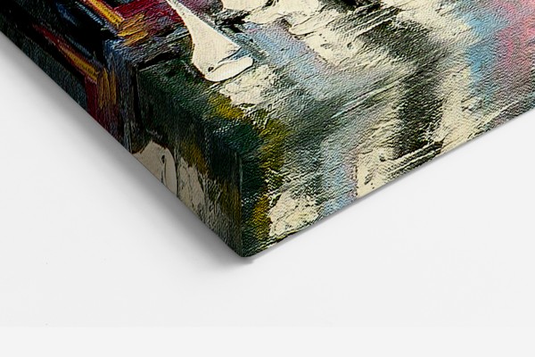 Abstract Cityscape Canvas Print - on the wall in a room interior