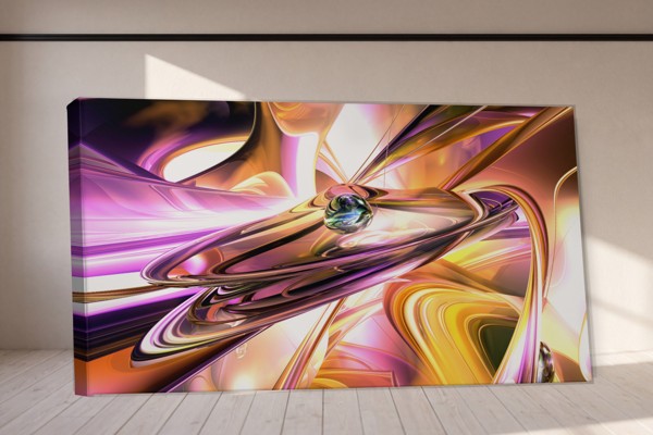 Geschichtete Rosa und Creme abstrakte Skulptur Leinwanddruck - an der Wand in einem Raum