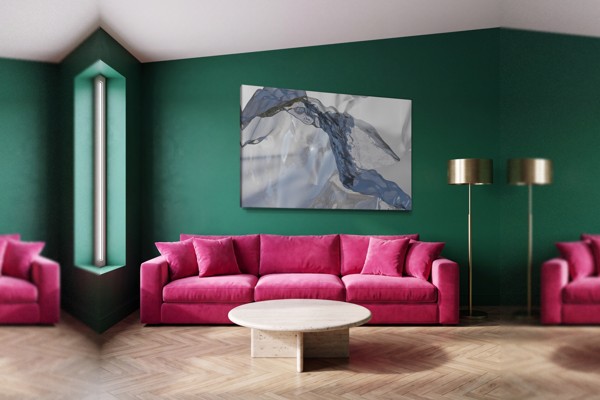 Wasseroberfläche Nahaufnahme Leinwanddruck - an der Wand in einem Raum