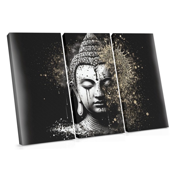Gyllene Buddha-staty canvastryck