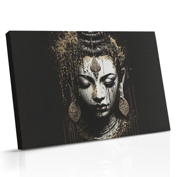 Kuldne Buddha meditatsioonis kanvaspilt