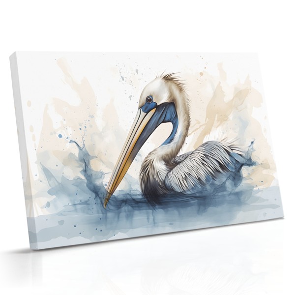 Pelikan lennus üle ookeanilainete - lendav pelikan kanvaspilt