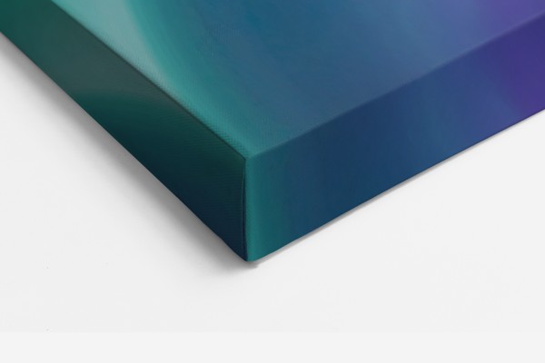 Farverig Glow Abstract Lærredstryk - på væggen i et interiør