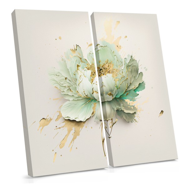 Delicate Groene Pioenroos Canvas Print